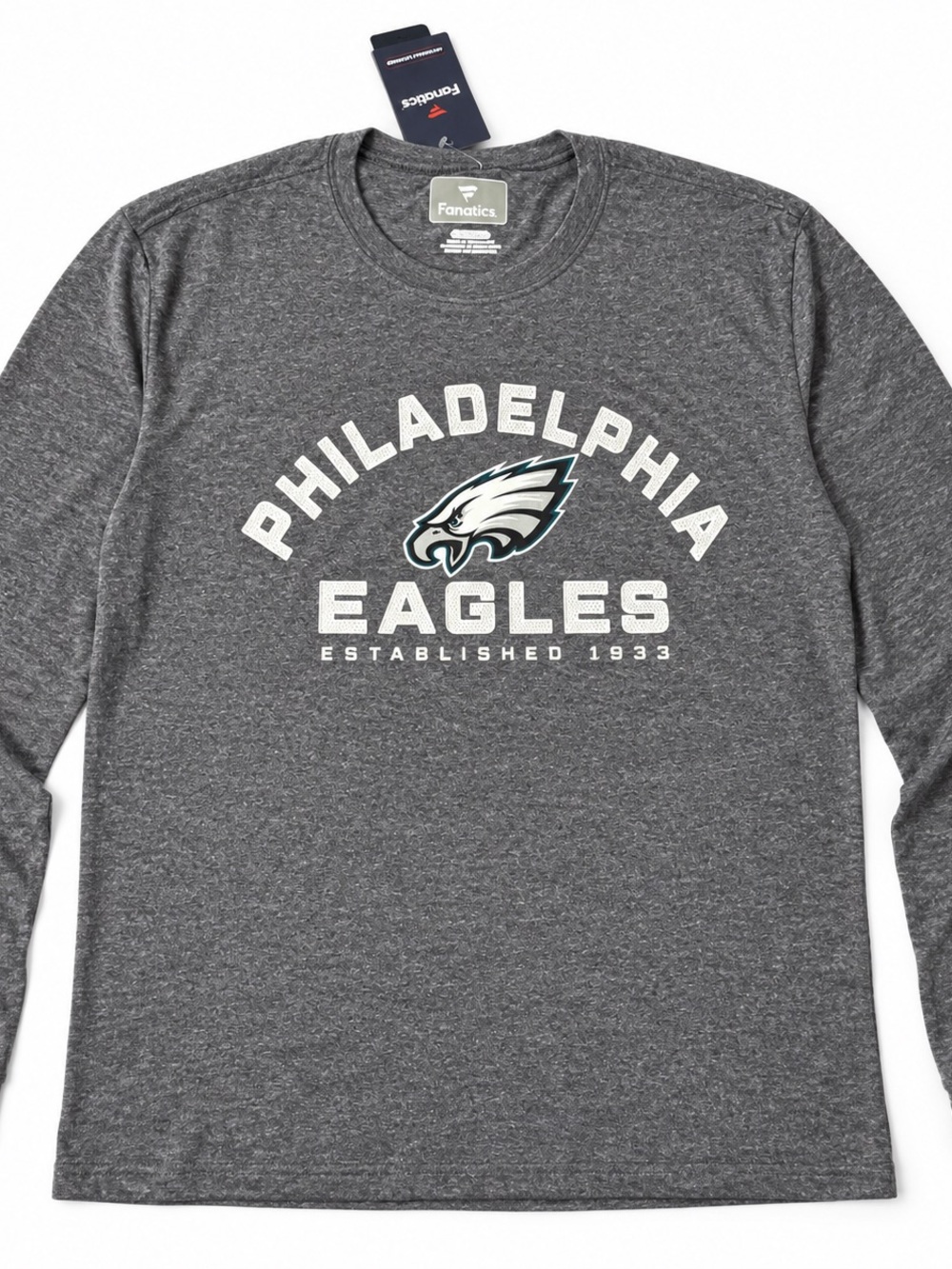 Fanatics Dark Gray Philadelphia Eagles Long Sleeve Tee with Team Logo